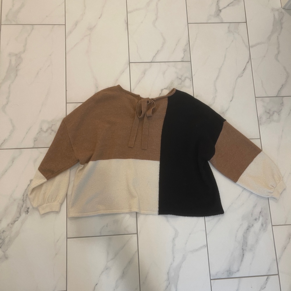 Multi Color oversized puffy sleave Sweater